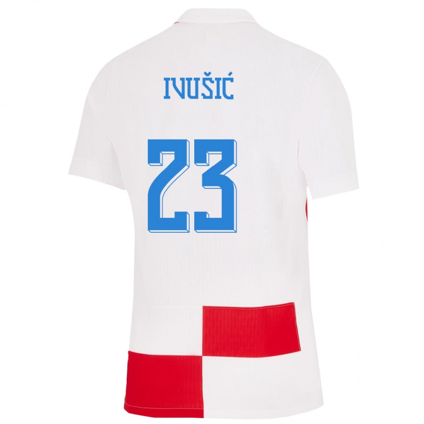 Niño Fútbol Camiseta Croacia Ivica Ivusic #23 Blanco Rojo 1ª Equipación 24-26 Argentina