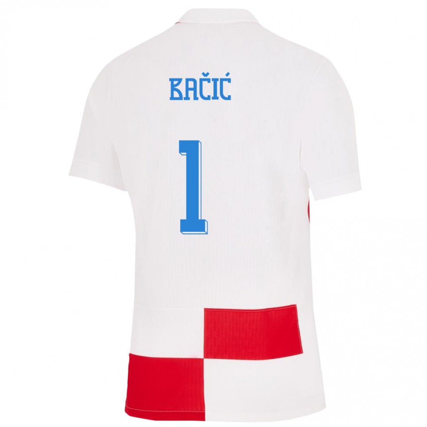 Niño Fútbol Camiseta Croacia Doris Bacic #1 Blanco Rojo 1ª Equipación 24-26 Argentina