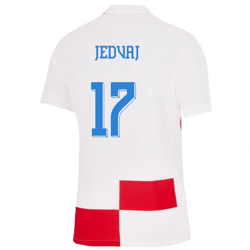 Niño Fútbol Camiseta Croacia Karla Jedvaj #17 Blanco Rojo 1ª Equipación 24-26 Argentina