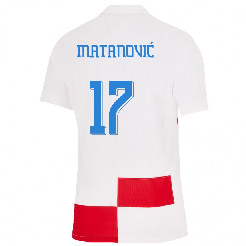 Niño Fútbol Camiseta Croacia Igor Matanovic #17 Blanco Rojo 1ª Equipación 24-26 Argentina