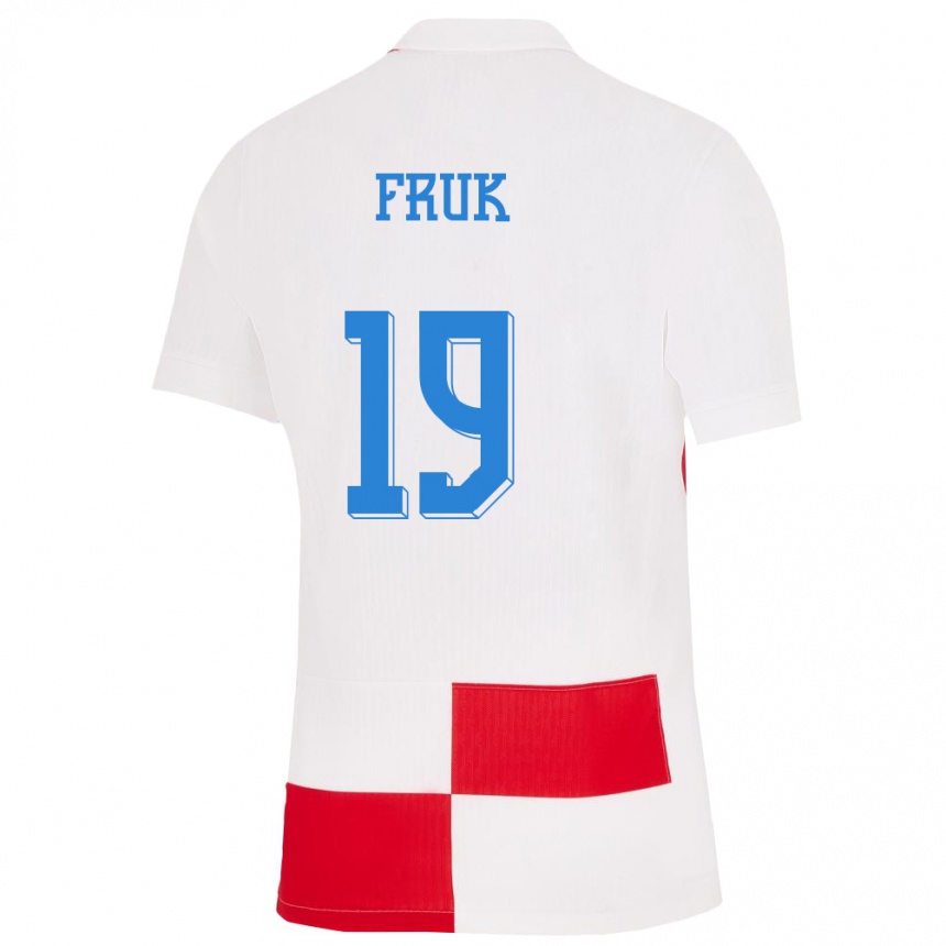 Niño Fútbol Camiseta Croacia Toni Fruk #19 Blanco Rojo 1ª Equipación 24-26 Argentina