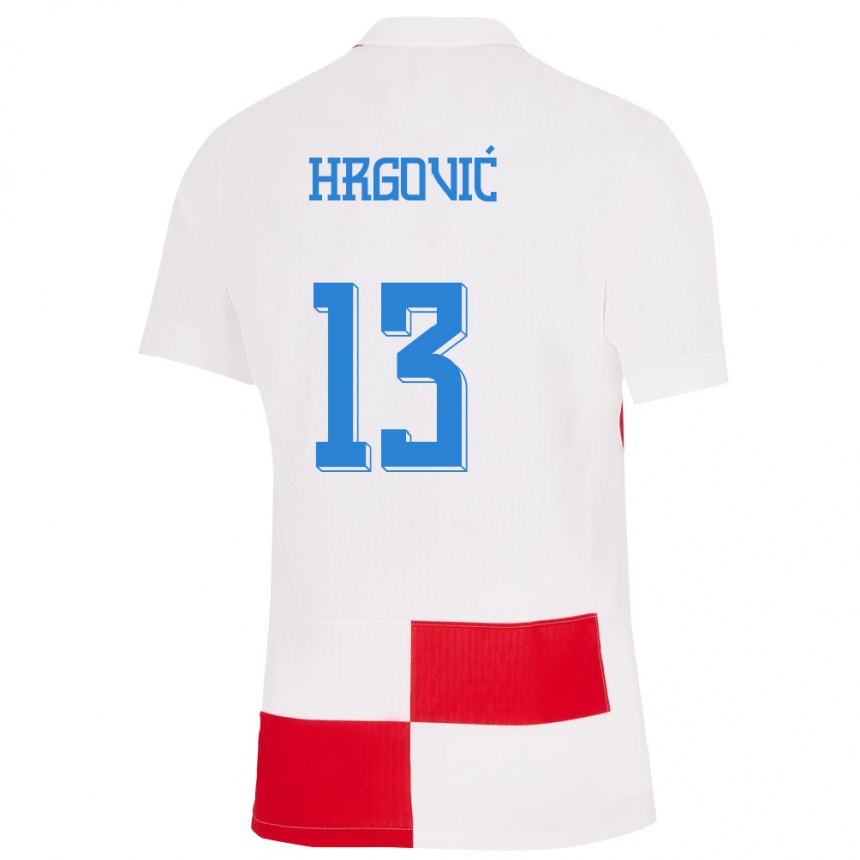 Niño Fútbol Camiseta Croacia Simun Hrgovic #13 Blanco Rojo 1ª Equipación 24-26 Argentina