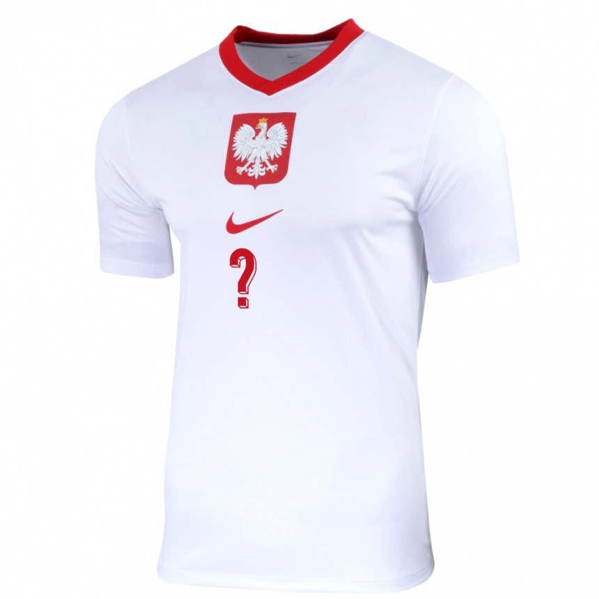 Niño Fútbol Camiseta Polonia Su Nombre #0 Blanco 1ª Equipación 24-26 Argentina