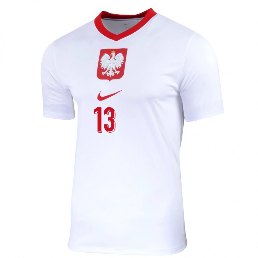 Niño Fútbol Camiseta Polonia Mateusz Legowski #13 Blanco 1ª Equipación 24-26 Argentina