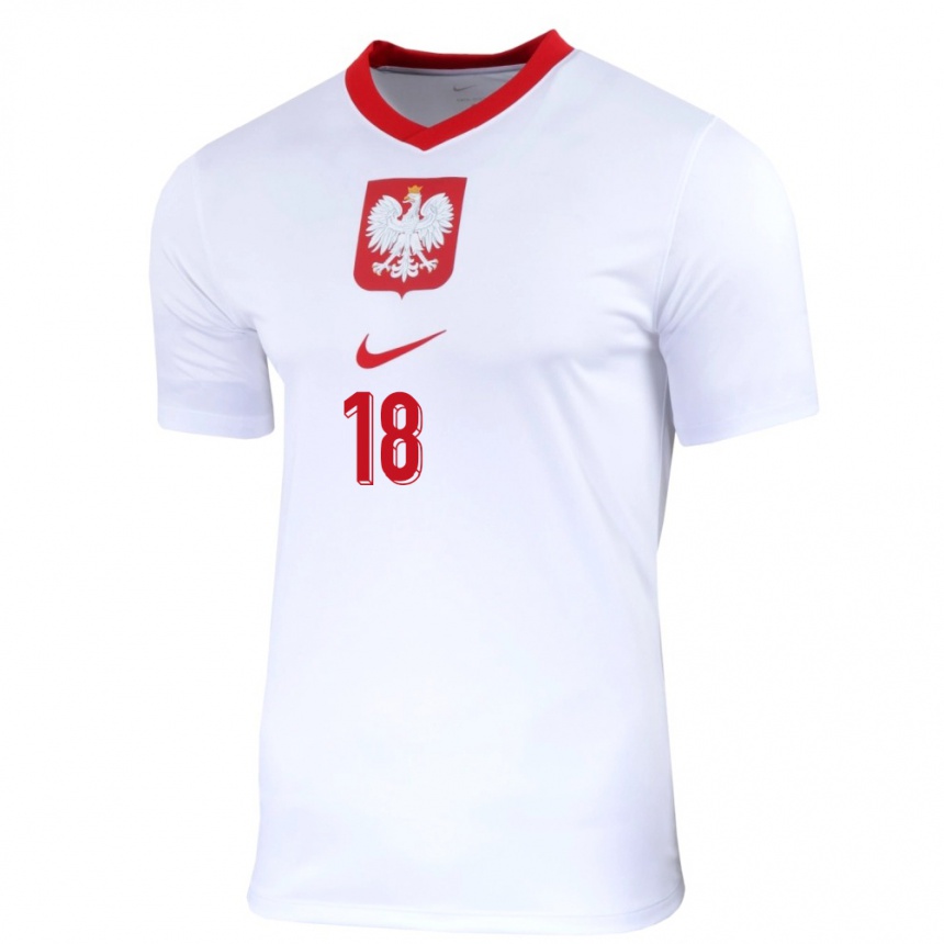 Niño Fútbol Camiseta Polonia Bartosz Bereszynski #18 Blanco 1ª Equipación 24-26 Argentina