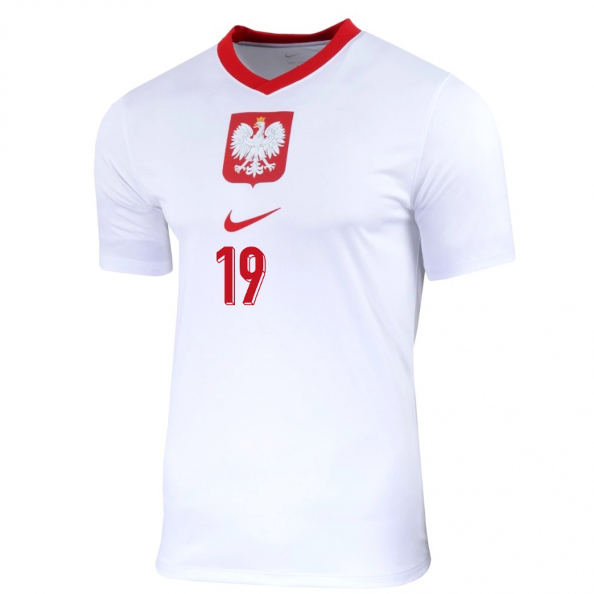 Niño Fútbol Camiseta Polonia Przemyslaw Frankowski #19 Blanco 1ª Equipación 24-26 Argentina