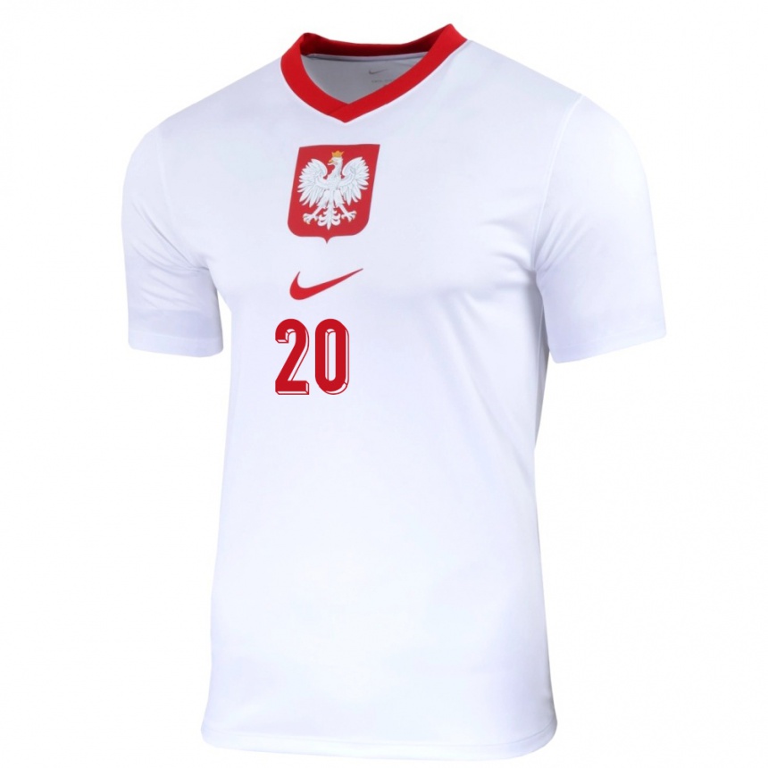 Niño Fútbol Camiseta Polonia Filip Rejczyk #20 Blanco 1ª Equipación 24-26 Argentina