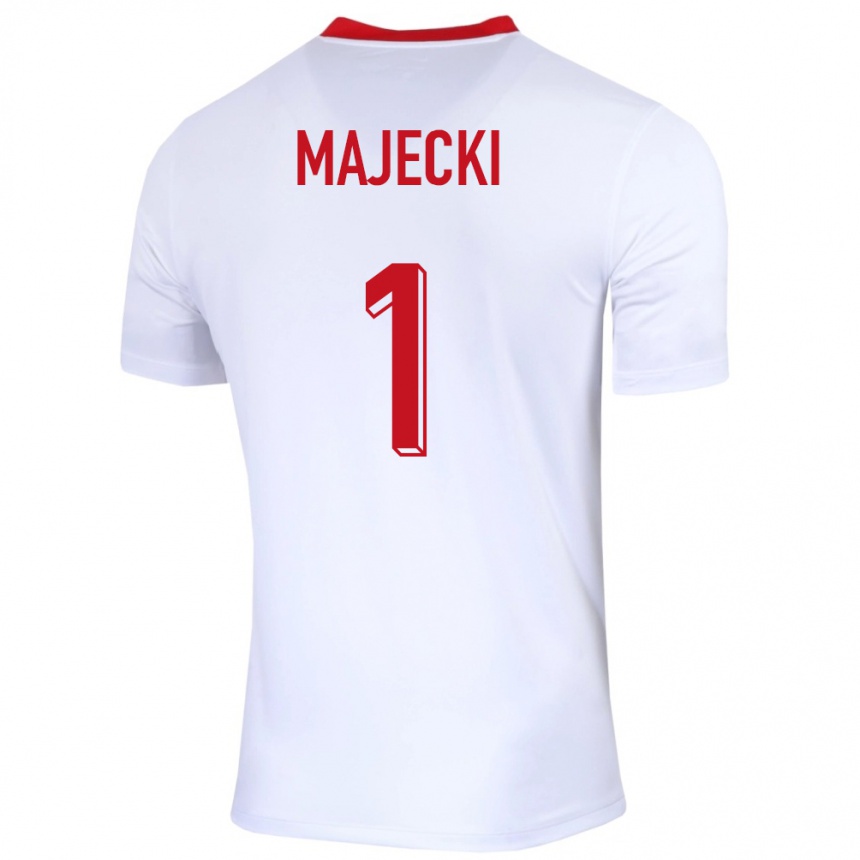 Niño Fútbol Camiseta Polonia Radoslaw Majecki #1 Blanco 1ª Equipación 24-26 Argentina