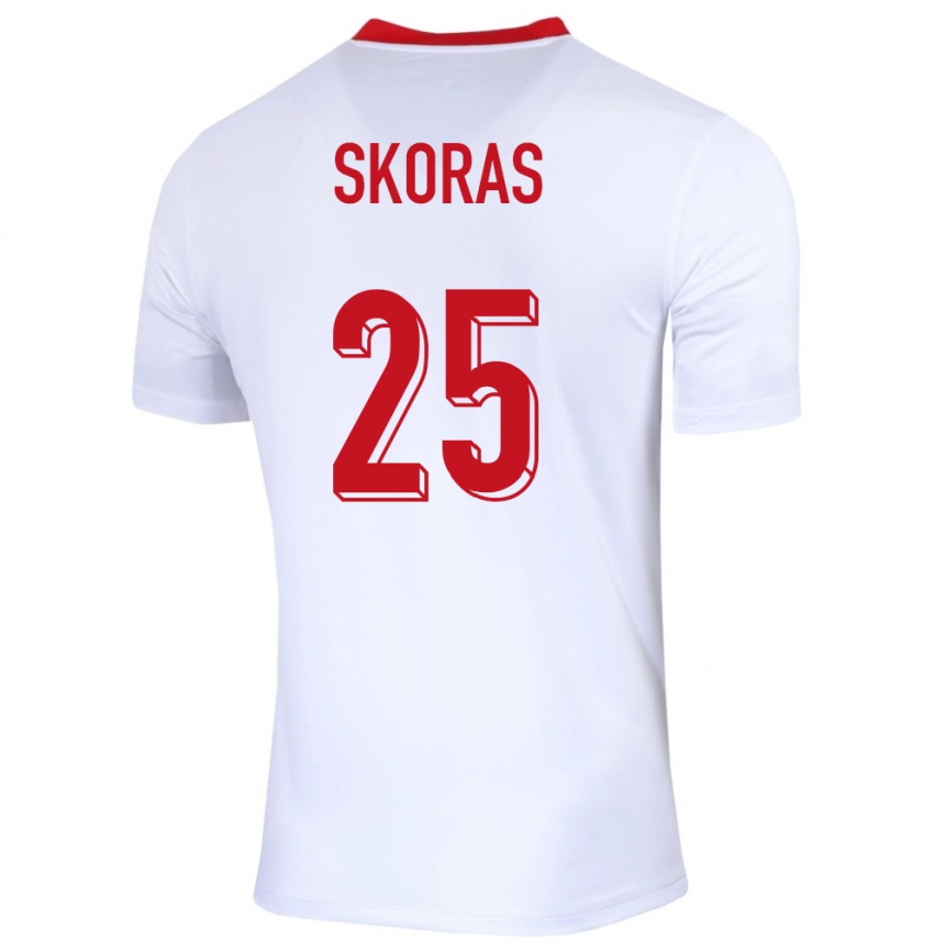 Niño Fútbol Camiseta Polonia Michal Skoras #25 Blanco 1ª Equipación 24-26 Argentina