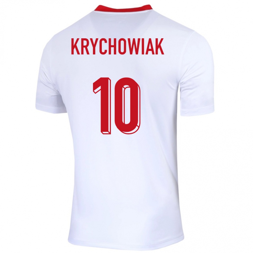 Niño Fútbol Camiseta Polonia Grzegorz Krychowiak #10 Blanco 1ª Equipación 24-26 Argentina