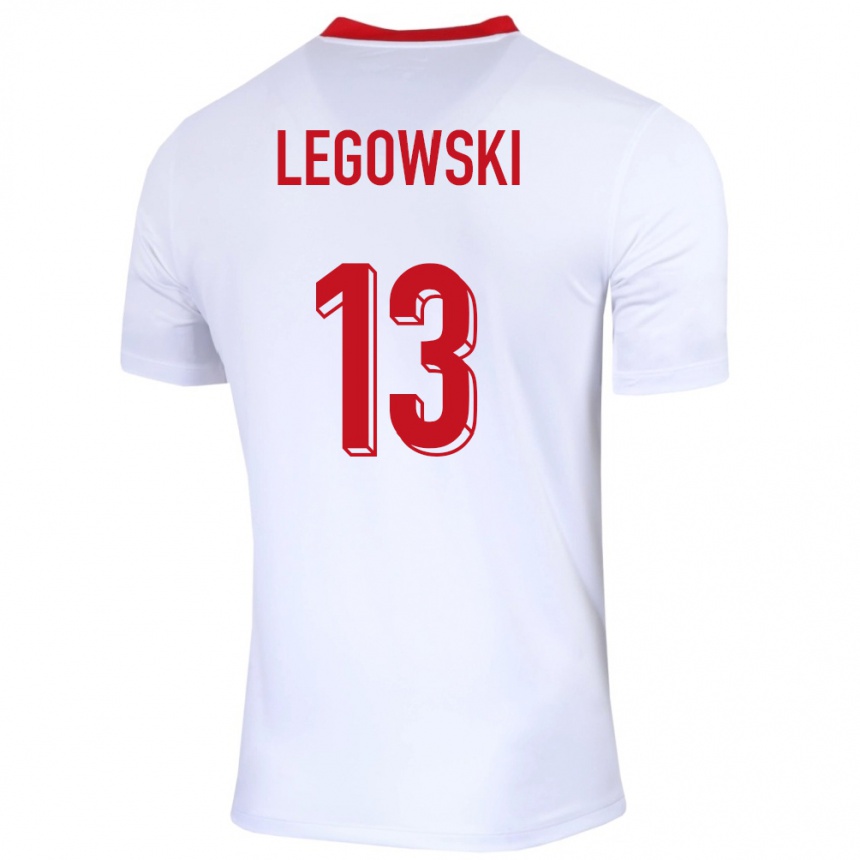 Niño Fútbol Camiseta Polonia Mateusz Legowski #13 Blanco 1ª Equipación 24-26 Argentina