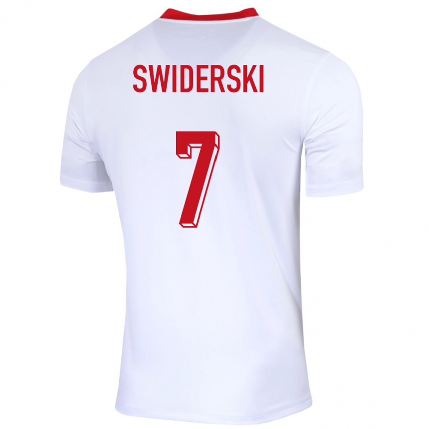 Niño Fútbol Camiseta Polonia Karol Swiderski #7 Blanco 1ª Equipación 24-26 Argentina