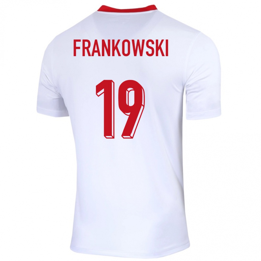 Niño Fútbol Camiseta Polonia Przemyslaw Frankowski #19 Blanco 1ª Equipación 24-26 Argentina