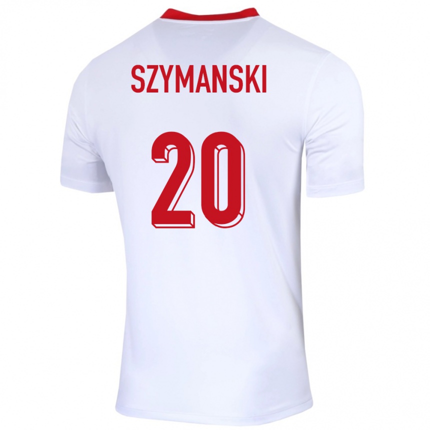 Niño Fútbol Camiseta Polonia Sebastian Szymanski #20 Blanco 1ª Equipación 24-26 Argentina