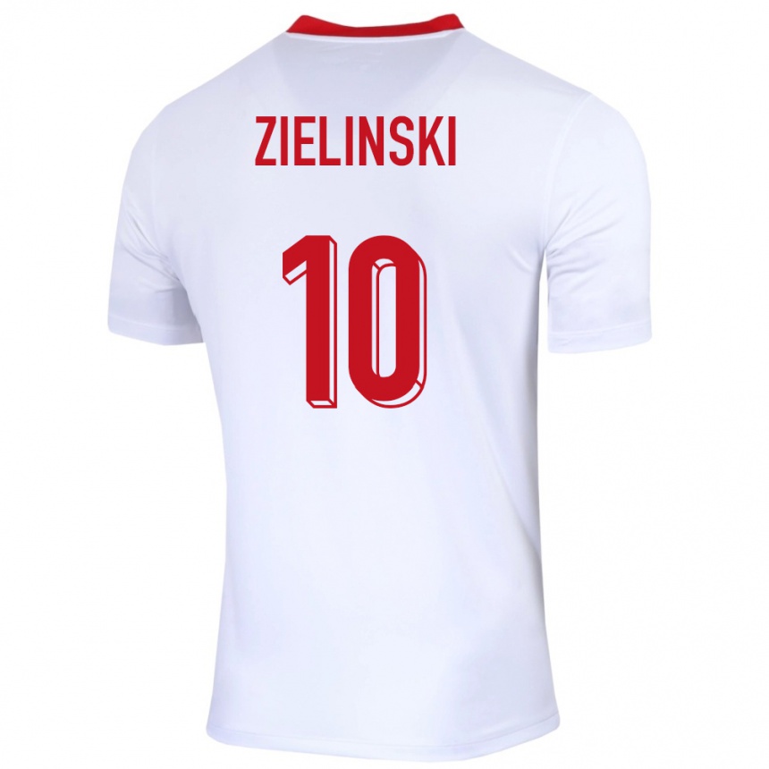 Niño Fútbol Camiseta Polonia Piotr Zielinski #10 Blanco 1ª Equipación 24-26 Argentina