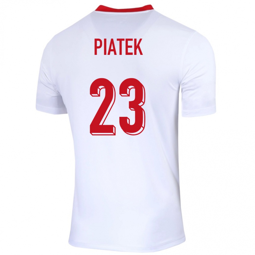 Niño Fútbol Camiseta Polonia Krzysztof Piatek #23 Blanco 1ª Equipación 24-26 Argentina