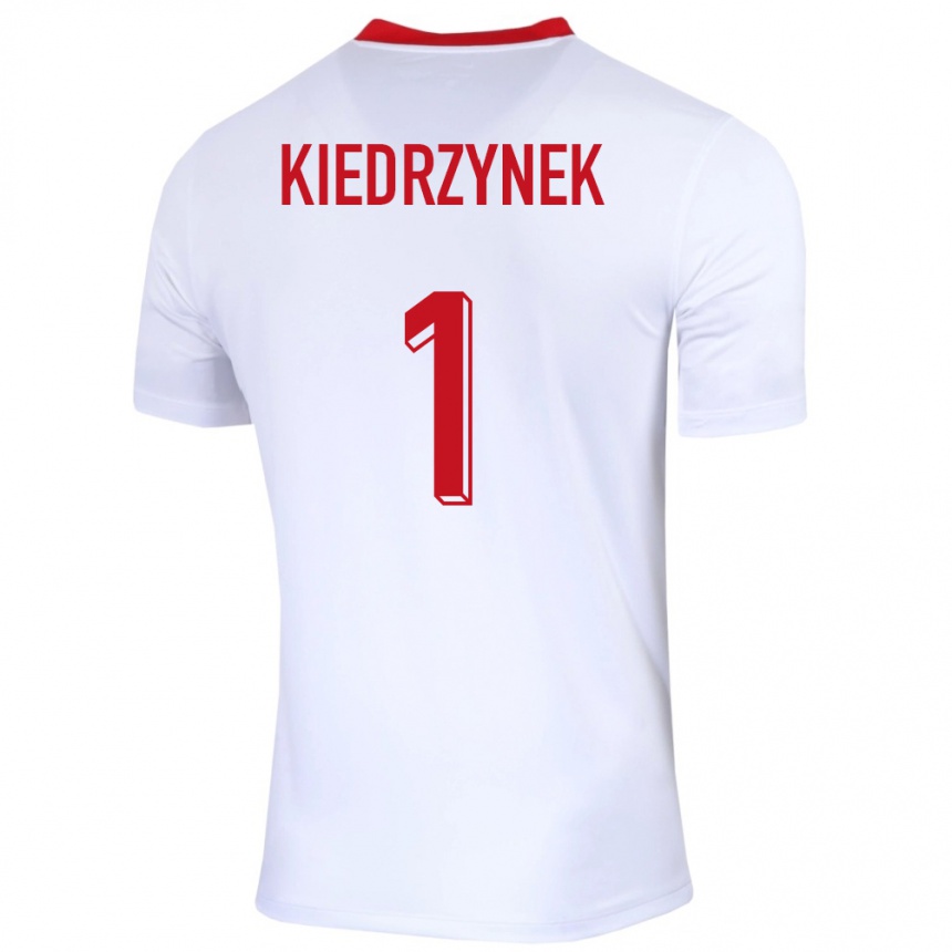 Niño Fútbol Camiseta Polonia Katarzyna Kiedrzynek #1 Blanco 1ª Equipación 24-26 Argentina