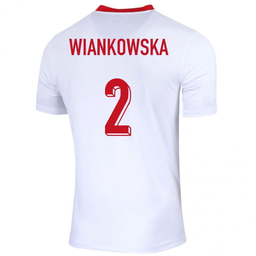 Niño Fútbol Camiseta Polonia Martyna Wiankowska #2 Blanco 1ª Equipación 24-26 Argentina