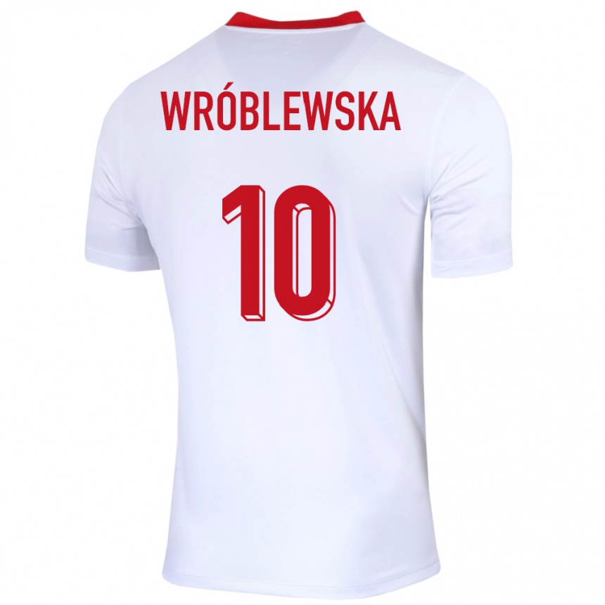 Niño Fútbol Camiseta Polonia Joanna Wroblewska #10 Blanco 1ª Equipación 24-26 Argentina