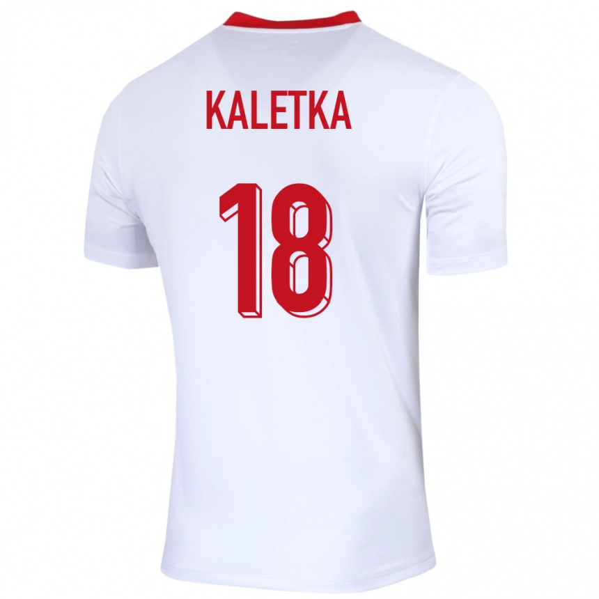 Niño Fútbol Camiseta Polonia Nikol Kaletka #18 Blanco 1ª Equipación 24-26 Argentina