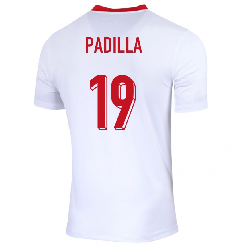 Niño Fútbol Camiseta Polonia Natalia Padilla #19 Blanco 1ª Equipación 24-26 Argentina