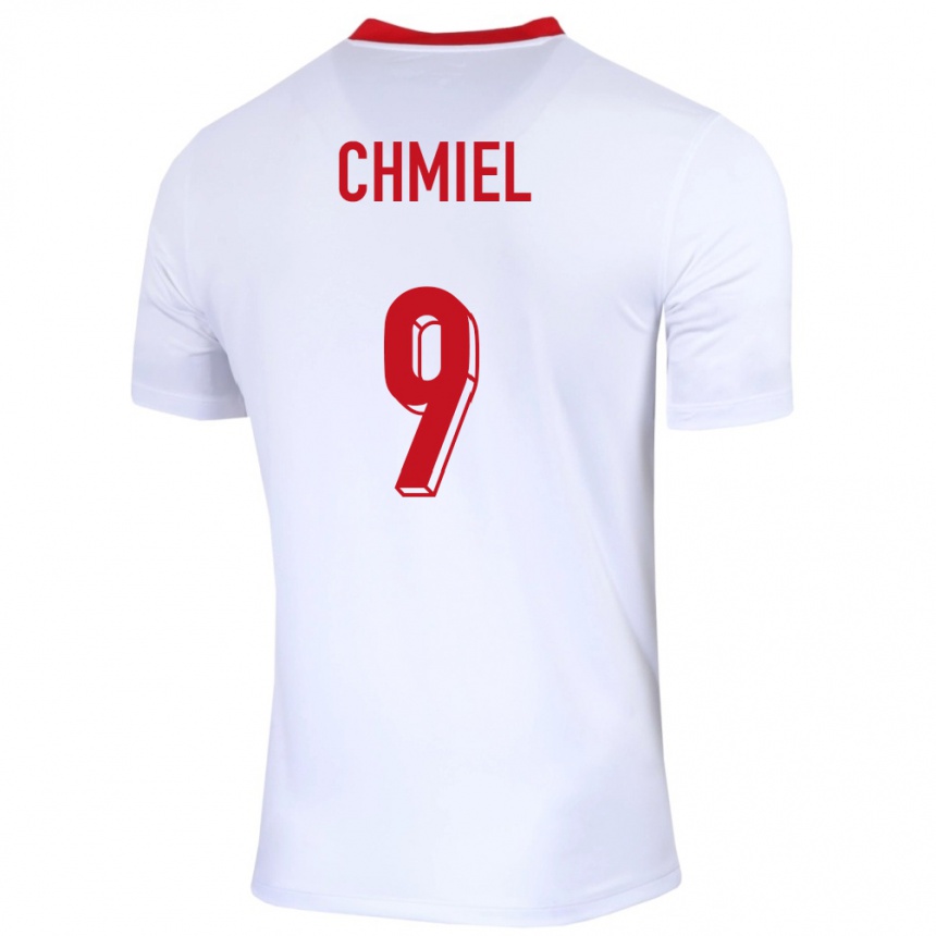 Niño Fútbol Camiseta Polonia George Chmiel #9 Blanco 1ª Equipación 24-26 Argentina