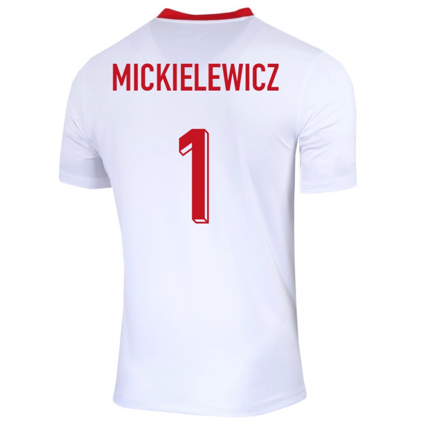 Niño Fútbol Camiseta Polonia Aleksander Mickielewicz #1 Blanco 1ª Equipación 24-26 Argentina