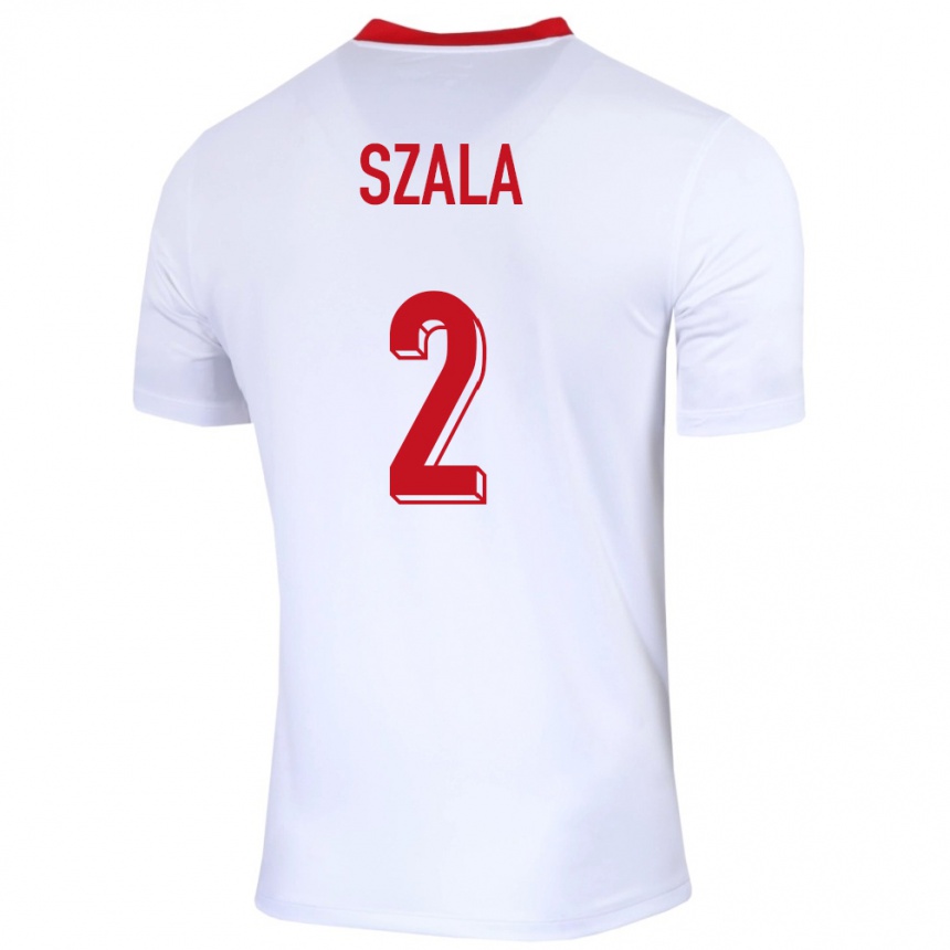 Niño Fútbol Camiseta Polonia Dominik Szala #2 Blanco 1ª Equipación 24-26 Argentina