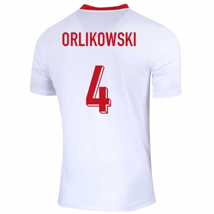 Niño Fútbol Camiseta Polonia Igor Orlikowski #4 Blanco 1ª Equipación 24-26 Argentina