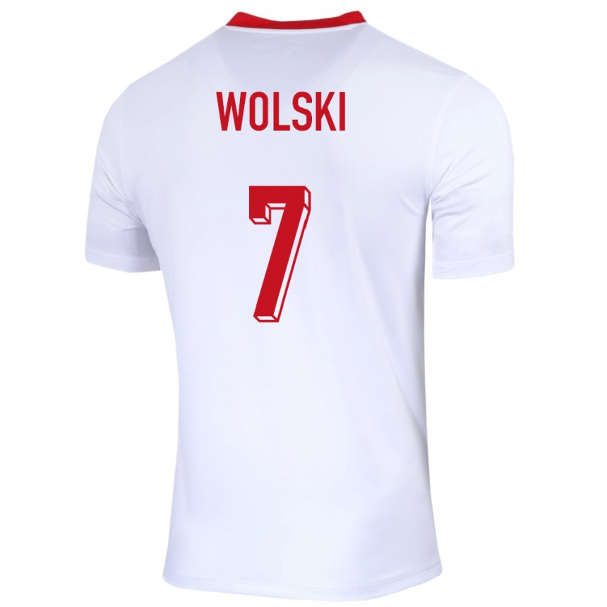 Niño Fútbol Camiseta Polonia Filip Wolski #7 Blanco 1ª Equipación 24-26 Argentina