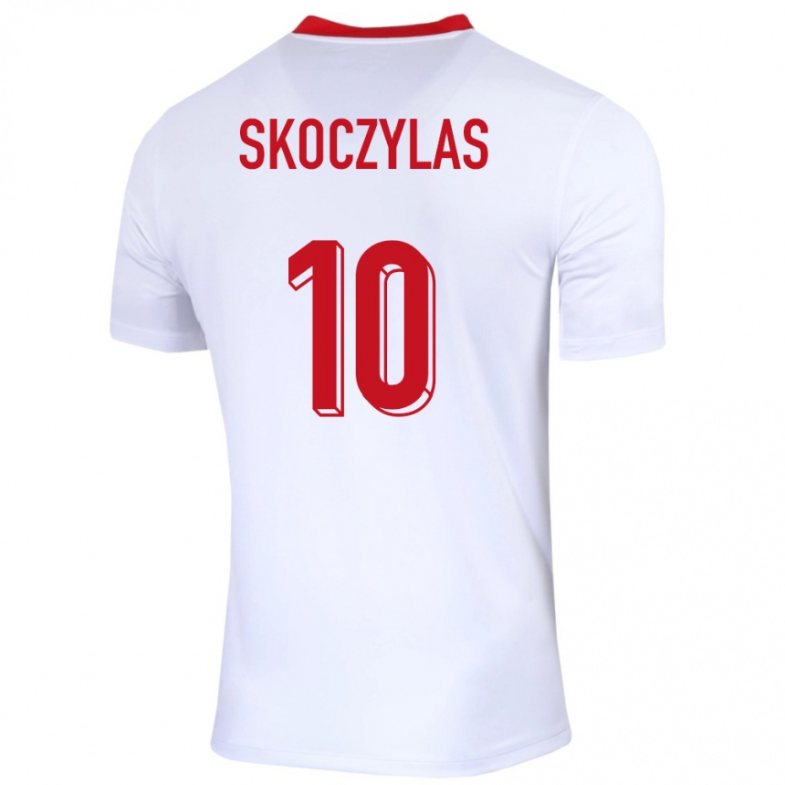 Niño Fútbol Camiseta Polonia Mateusz Skoczylas #10 Blanco 1ª Equipación 24-26 Argentina