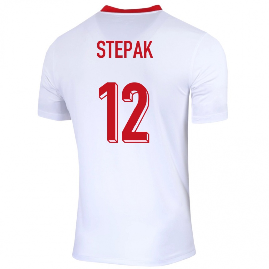 Niño Fútbol Camiseta Polonia Jakub Stepak #12 Blanco 1ª Equipación 24-26 Argentina