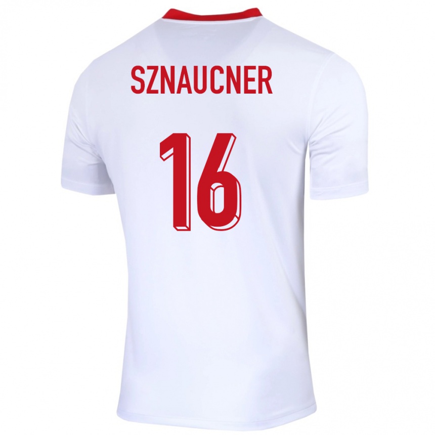 Niño Fútbol Camiseta Polonia Maksymilian Sznaucner #16 Blanco 1ª Equipación 24-26 Argentina