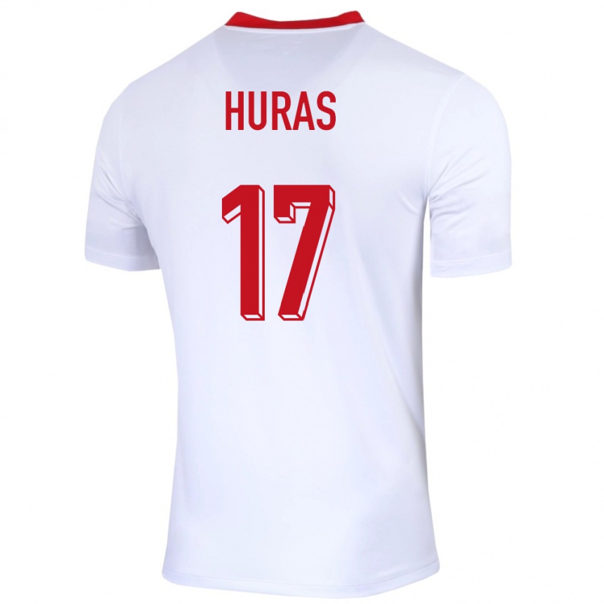 Niño Fútbol Camiseta Polonia Mike Huras #17 Blanco 1ª Equipación 24-26 Argentina