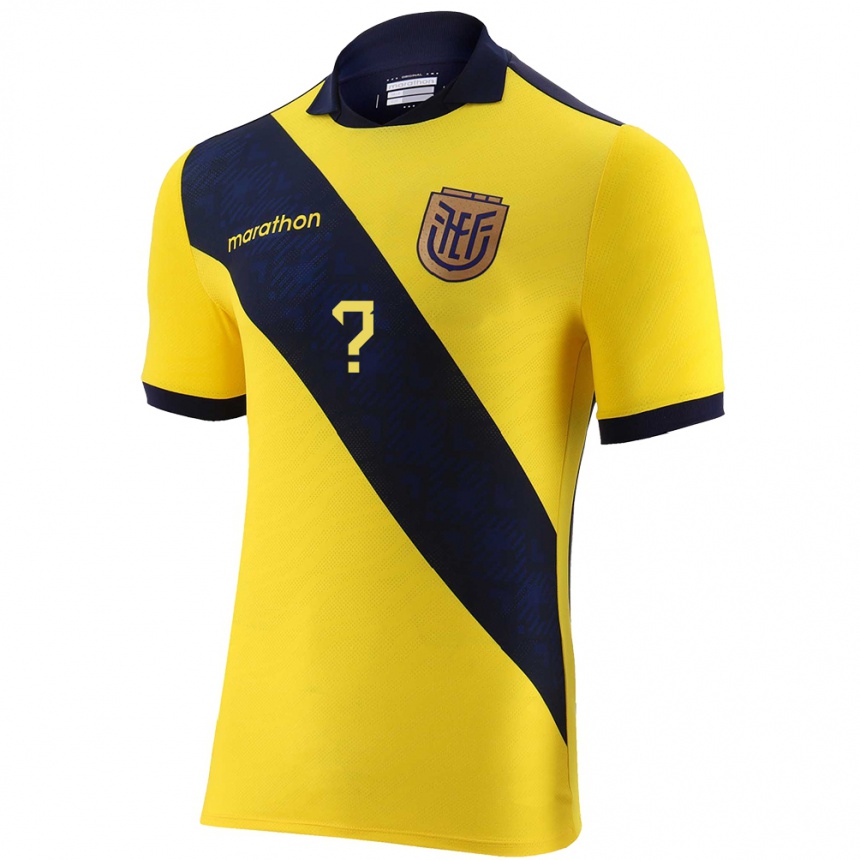 Niño Fútbol Camiseta Ecuador Su Nombre #0 Amarillo 1ª Equipación 24-26 Argentina