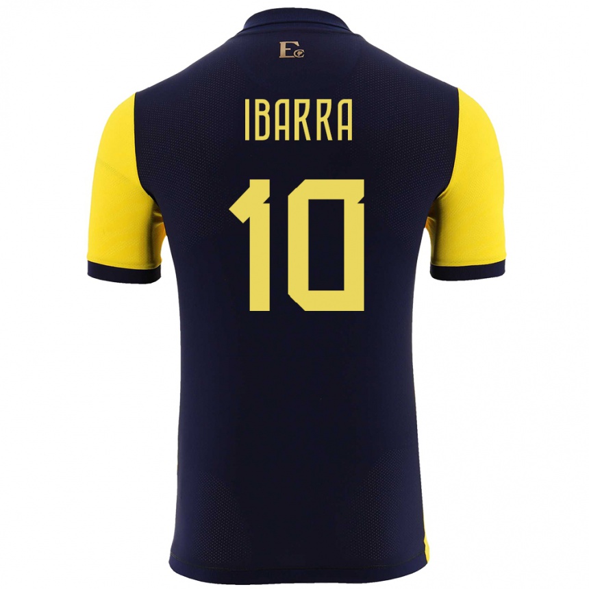 Niño Fútbol Camiseta Ecuador Romario Ibarra #10 Amarillo 1ª Equipación 24-26 Argentina