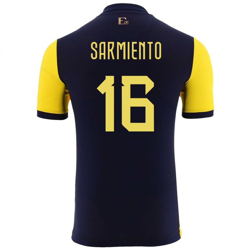 Niño Fútbol Camiseta Ecuador Jeremy Sarmiento #16 Amarillo 1ª Equipación 24-26 Argentina