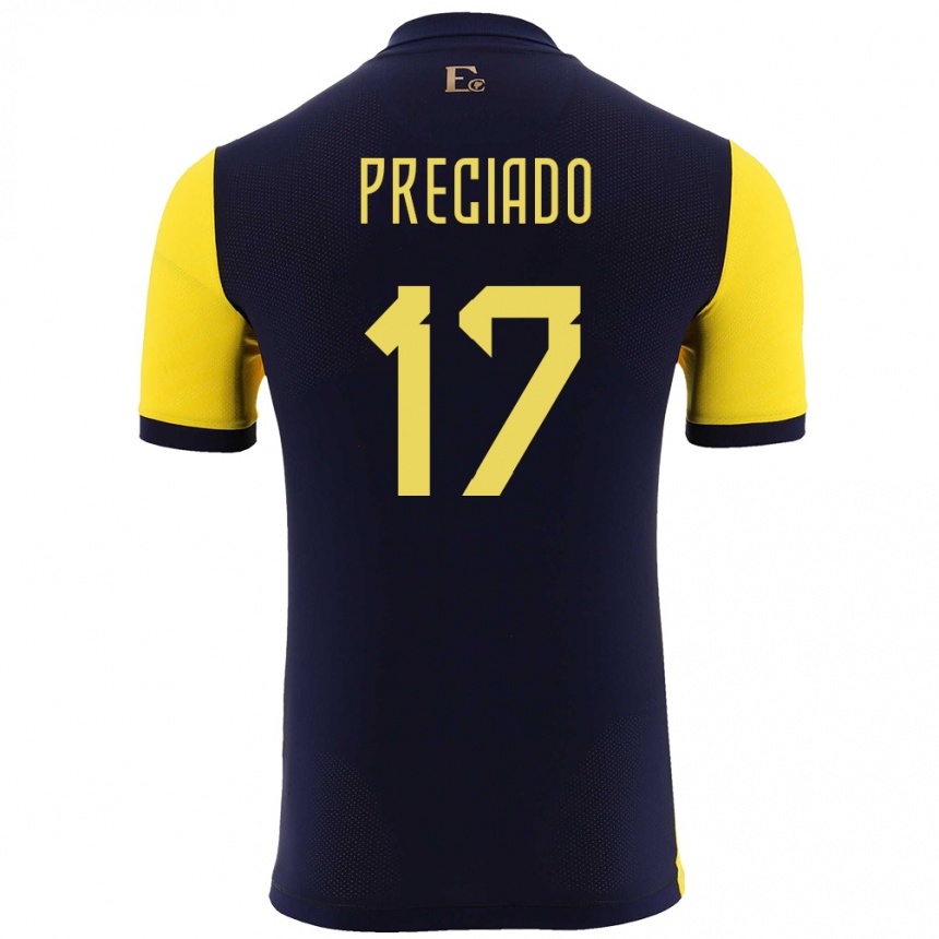 Niño Fútbol Camiseta Ecuador Angelo Preciado #17 Amarillo 1ª Equipación 24-26 Argentina