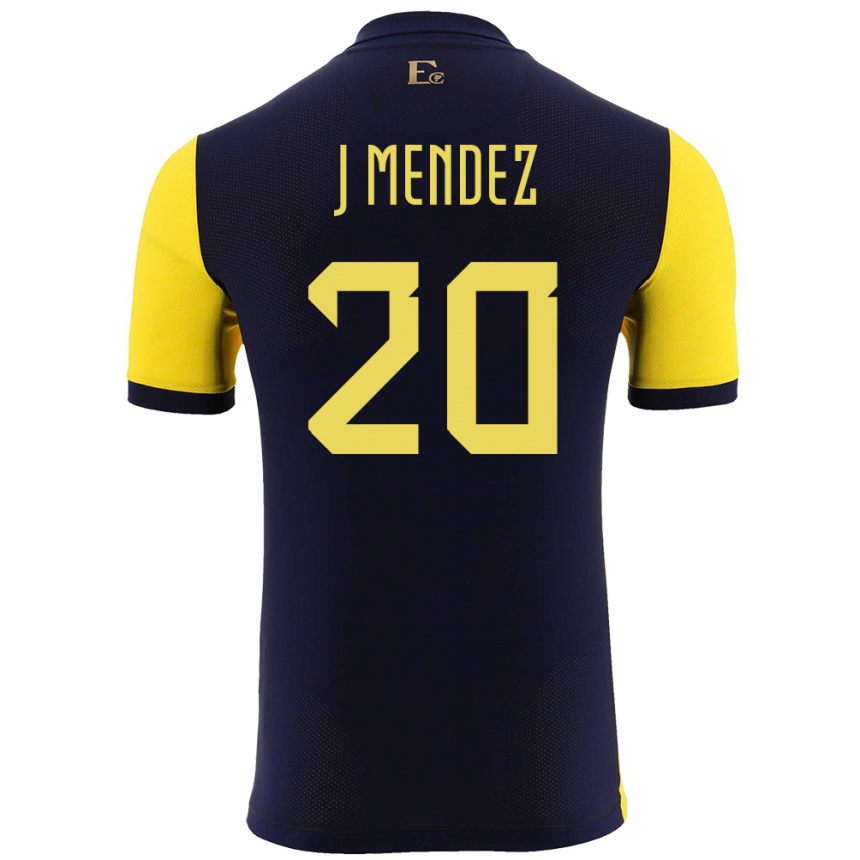 Niño Fútbol Camiseta Ecuador Jhegson Mendez #20 Amarillo 1ª Equipación 24-26 Argentina