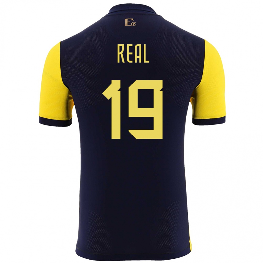 Niño Fútbol Camiseta Ecuador Kerlly Real #19 Amarillo 1ª Equipación 24-26 Argentina