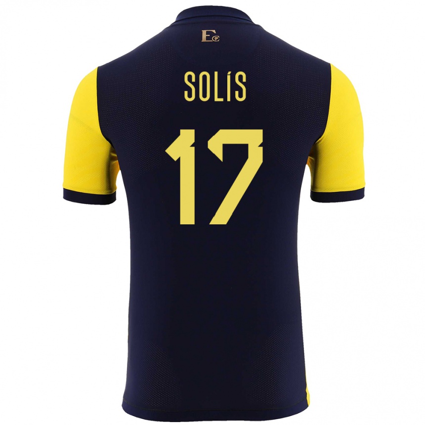 Niño Fútbol Camiseta Ecuador Mathias Solis #17 Amarillo 1ª Equipación 24-26 Argentina