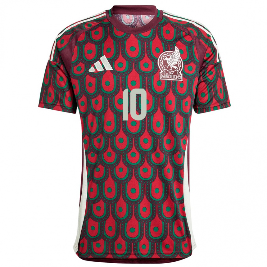 Niño Fútbol Camiseta México Karel Campos #10 Granate 1ª Equipación 24-26 Argentina