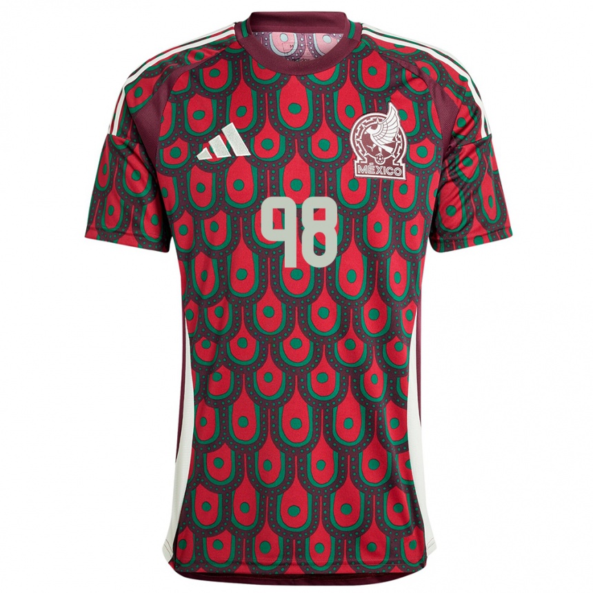 Niño Fútbol Camiseta México Kinberly Guzman #98 Granate 1ª Equipación 24-26 Argentina