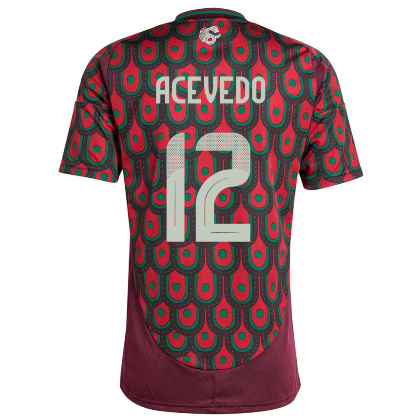 Niño Fútbol Camiseta México Carlos Acevedo #12 Granate 1ª Equipación 24-26 Argentina