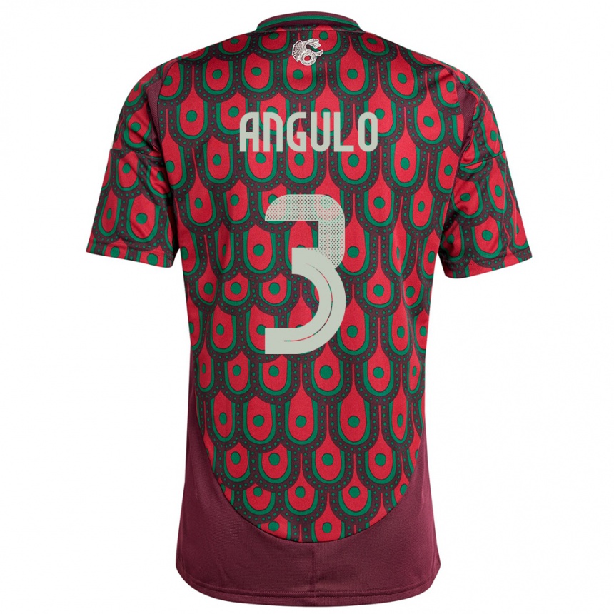 Niño Fútbol Camiseta México Jesus Angulo #3 Granate 1ª Equipación 24-26 Argentina