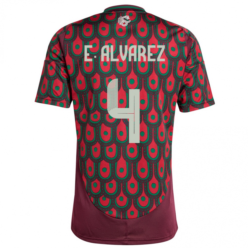 Niño Fútbol Camiseta México Edson Alvarez #4 Granate 1ª Equipación 24-26 Argentina