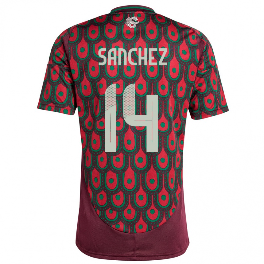 Niño Fútbol Camiseta México Erick Sanchez #14 Granate 1ª Equipación 24-26 Argentina