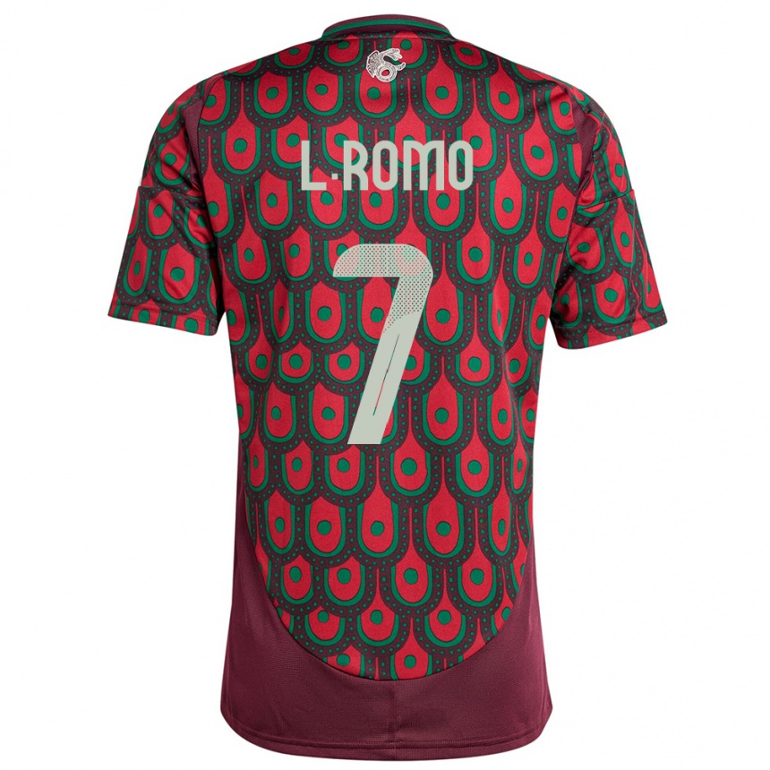 Niño Fútbol Camiseta México Luis Romo #7 Granate 1ª Equipación 24-26 Argentina