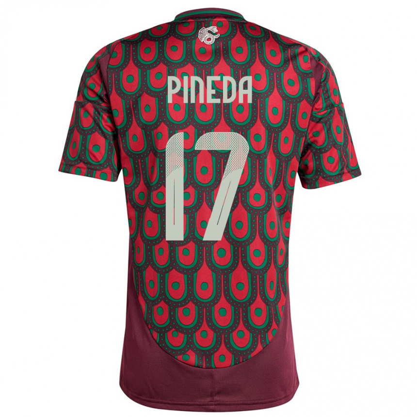 Niño Fútbol Camiseta México Orbelin Pineda #17 Granate 1ª Equipación 24-26 Argentina