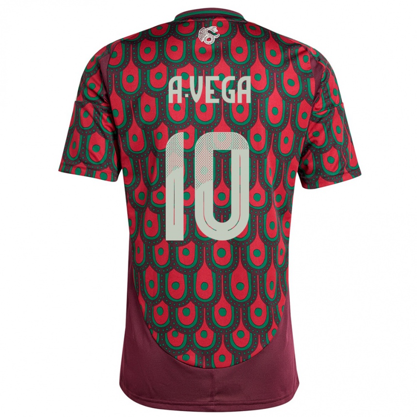 Niño Fútbol Camiseta México Alexis Vega #10 Granate 1ª Equipación 24-26 Argentina